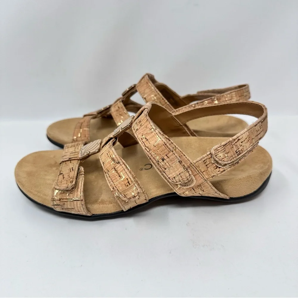 Vionic Amber Sandals Gold Cork Size 6